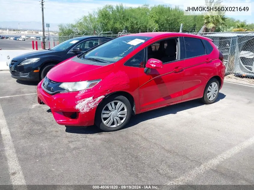 2016 Honda Fit Lx VIN: JHMGK5H56GX021649 Lot: 40361820