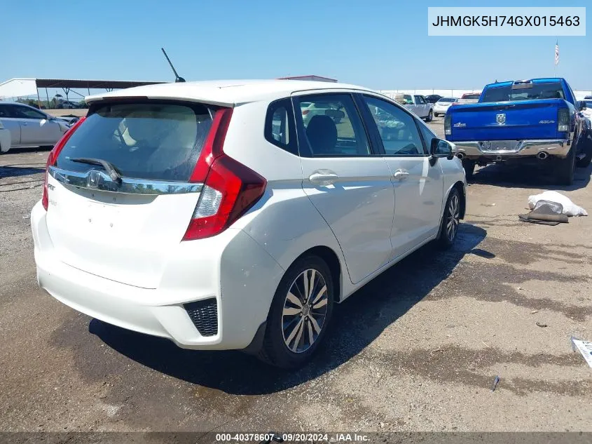 2016 Honda Fit Ex VIN: JHMGK5H74GX015463 Lot: 40378607