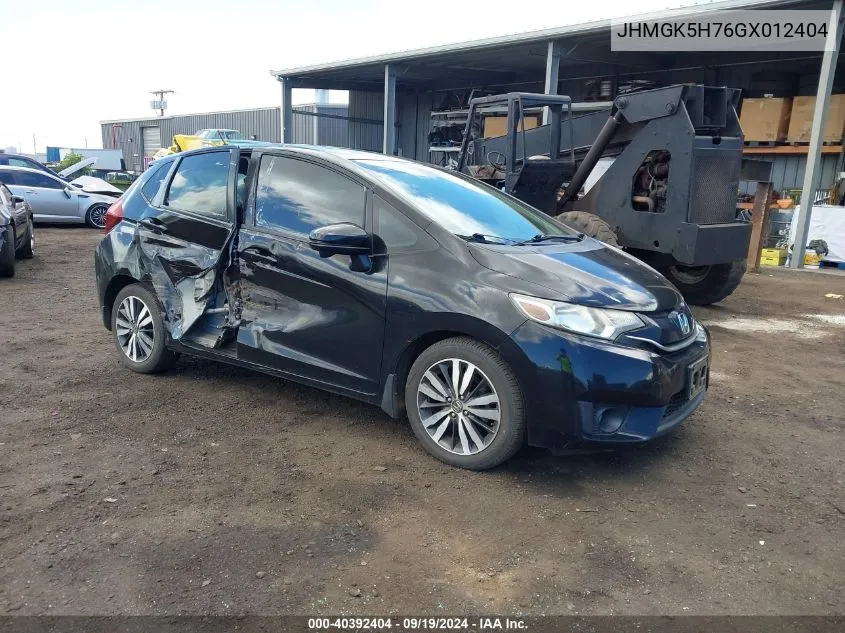 2016 Honda Fit Ex VIN: JHMGK5H76GX012404 Lot: 40392404