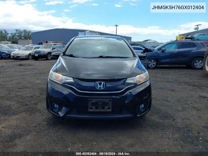 2016 Honda Fit Ex VIN: JHMGK5H76GX012404 Lot: 40392404