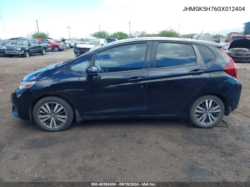 2016 Honda Fit Ex VIN: JHMGK5H76GX012404 Lot: 40392404