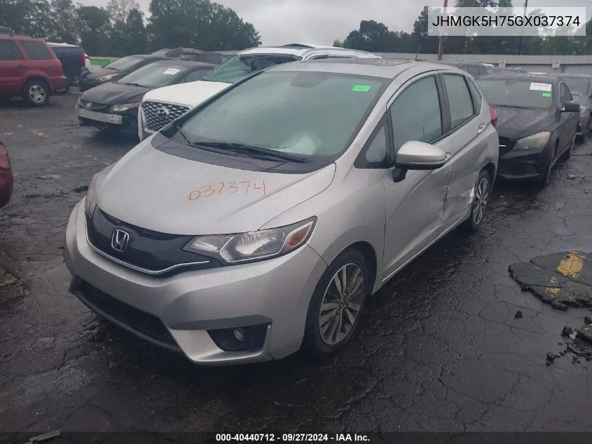 2016 Honda Fit Ex VIN: JHMGK5H75GX037374 Lot: 40440712