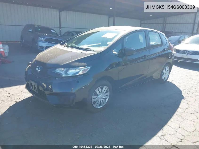 2016 Honda Fit Lx VIN: JHMGK5H54GS003339 Lot: 40453326