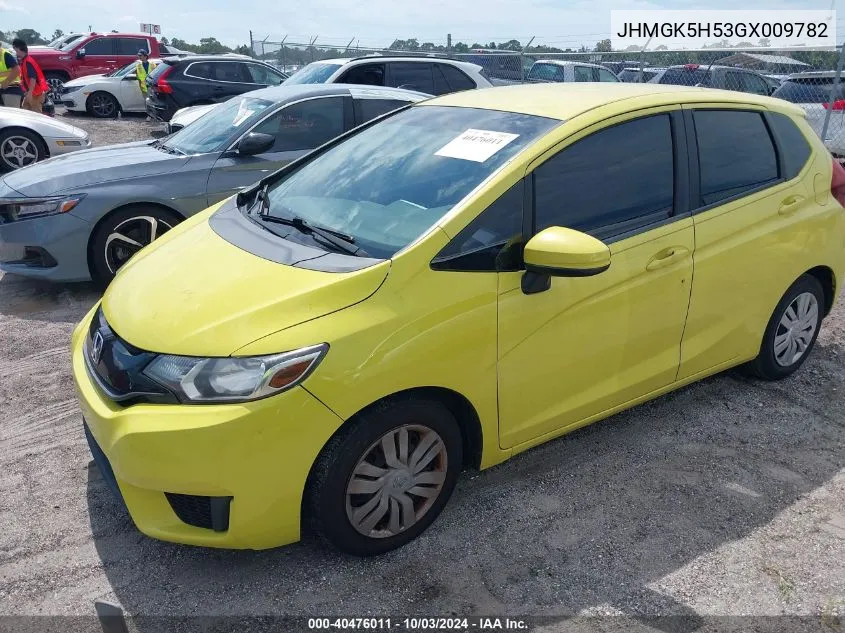 2016 Honda Fit Lx VIN: JHMGK5H53GX009782 Lot: 40476011