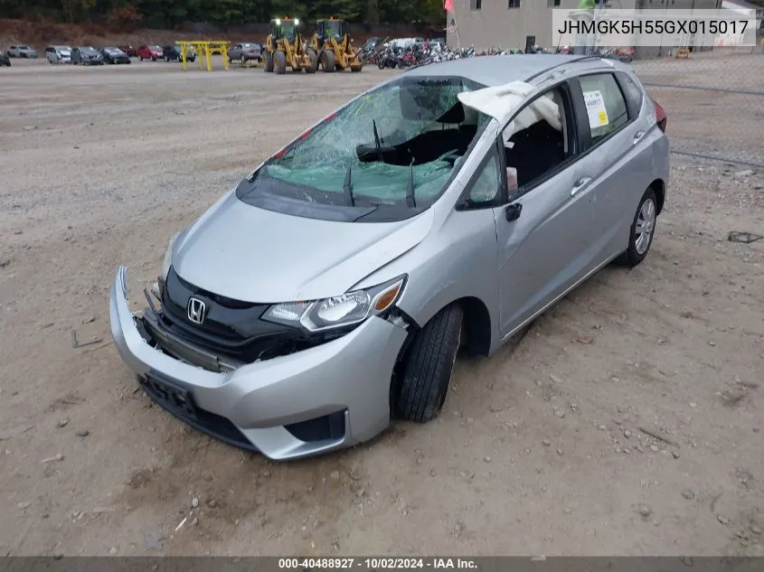 2016 Honda Fit Lx VIN: JHMGK5H55GX015017 Lot: 40488927