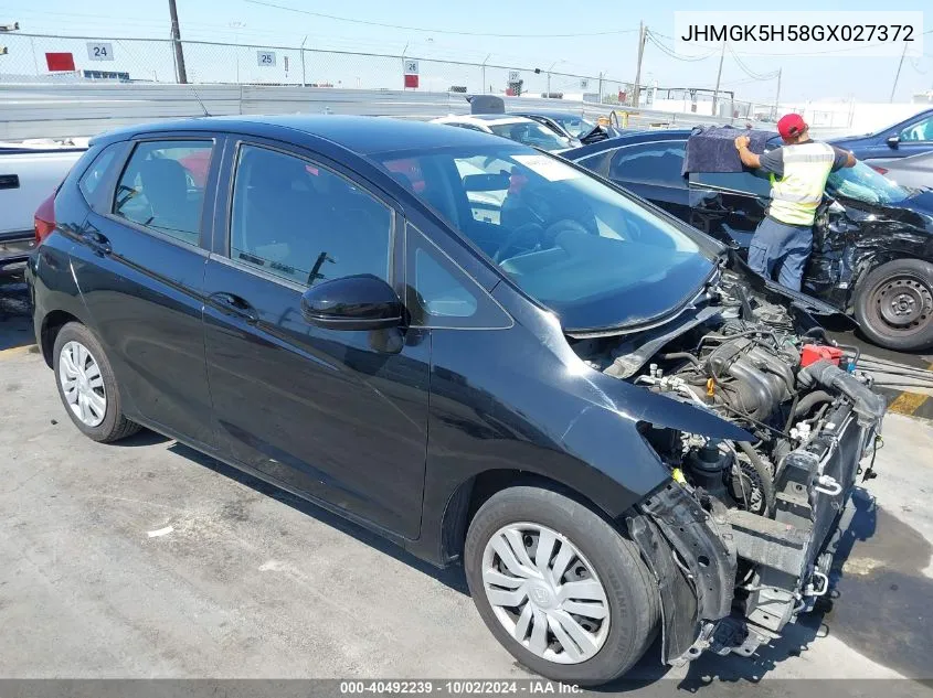 2016 Honda Fit Lx VIN: JHMGK5H58GX027372 Lot: 40492239