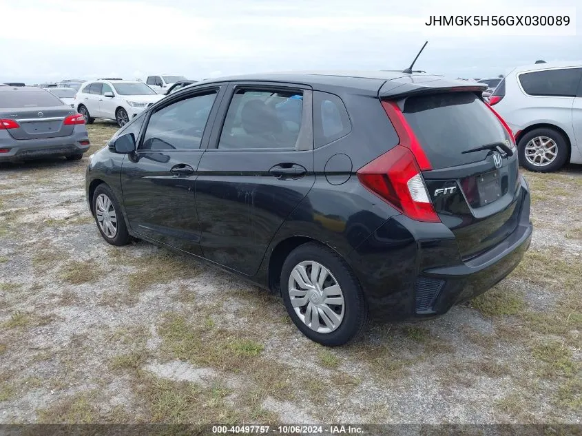 2016 Honda Fit Lx VIN: JHMGK5H56GX030089 Lot: 40497757