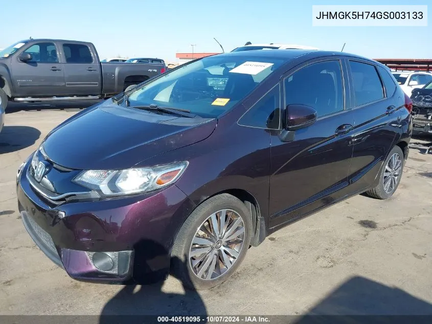 2016 Honda Fit Ex VIN: JHMGK5H74GS003133 Lot: 40519095