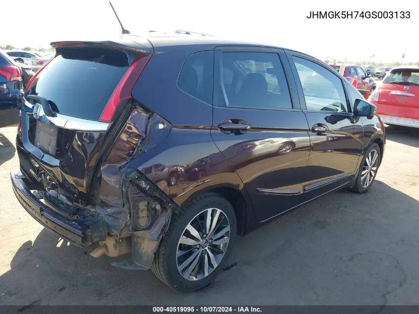 2016 Honda Fit Ex VIN: JHMGK5H74GS003133 Lot: 40519095