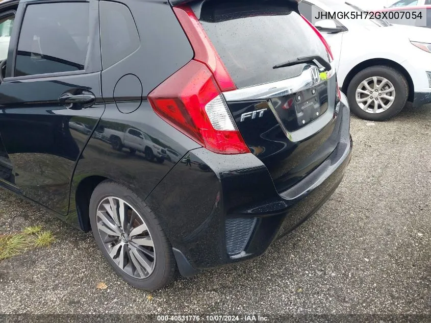 2016 Honda Fit Ex/Exl VIN: JHMGK5H72GX007054 Lot: 40531776