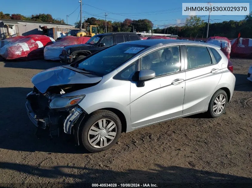 2016 Honda Fit Lx VIN: JHMGK5H53GX029370 Lot: 40534028