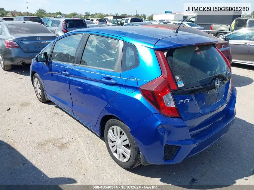 2016 Honda Fit Lx VIN: JHMGK5H50GS008280 Lot: 40540974