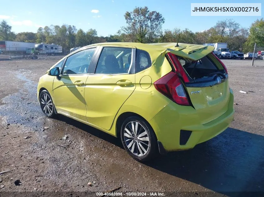 2016 Honda Fit Lx VIN: JHMGK5H5XGX002716 Lot: 40553998