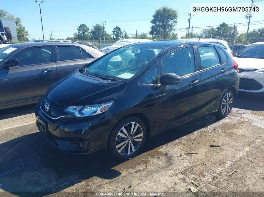 2016 Honda Fit Ex-L VIN: 3HGGK5H96GM705743 Lot: 40557148