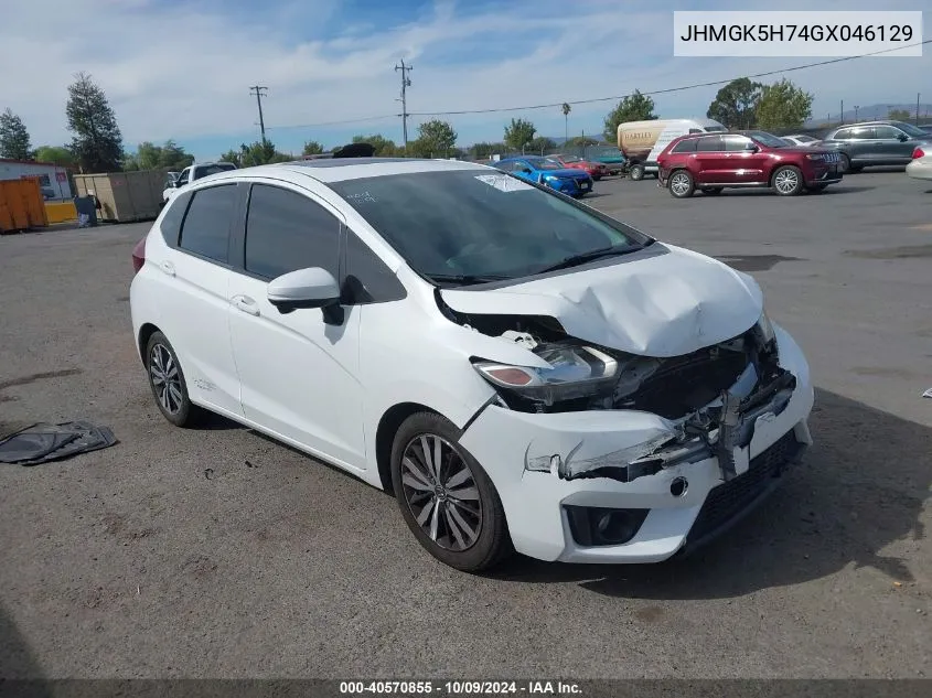 2016 Honda Fit Ex VIN: JHMGK5H74GX046129 Lot: 40570855