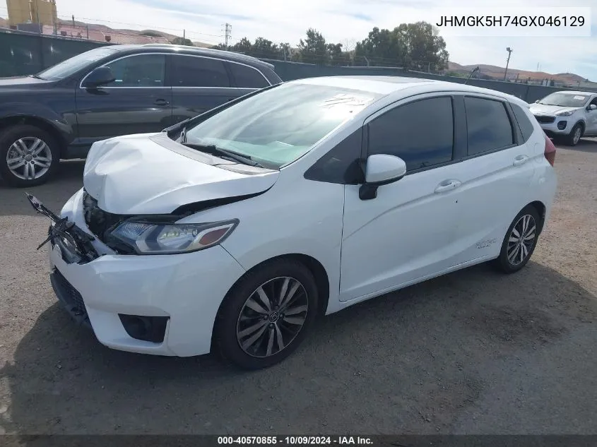 2016 Honda Fit Ex VIN: JHMGK5H74GX046129 Lot: 40570855