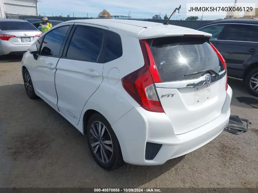 2016 Honda Fit Ex VIN: JHMGK5H74GX046129 Lot: 40570855