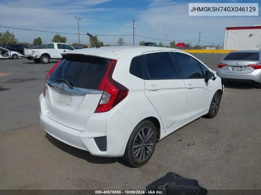 2016 Honda Fit Ex VIN: JHMGK5H74GX046129 Lot: 40570855