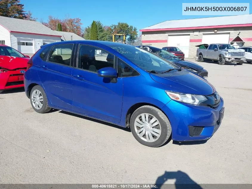 2016 Honda Fit Lx VIN: JHMGK5H50GX006807 Lot: 40615821