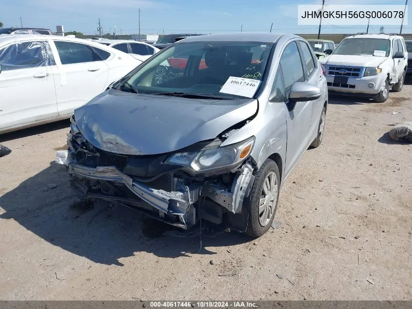 2016 Honda Fit Lx VIN: JHMGK5H56GS006078 Lot: 40617446