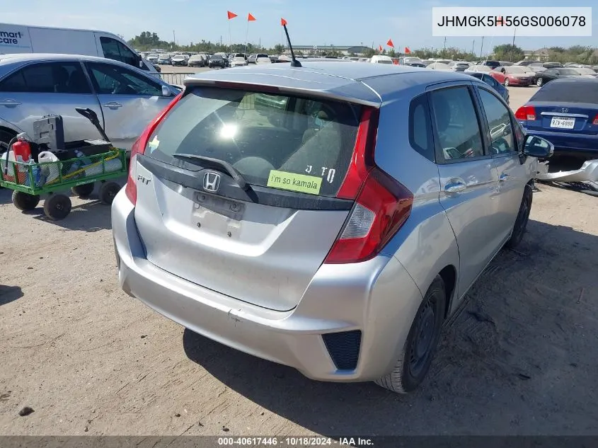 2016 Honda Fit Lx VIN: JHMGK5H56GS006078 Lot: 40617446