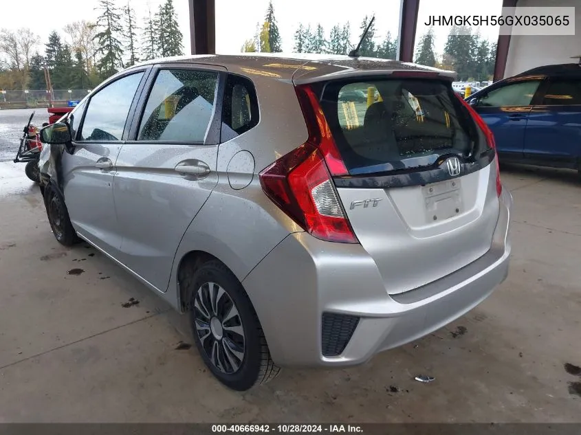 2016 Honda Fit Lx VIN: JHMGK5H56GX035065 Lot: 40666942