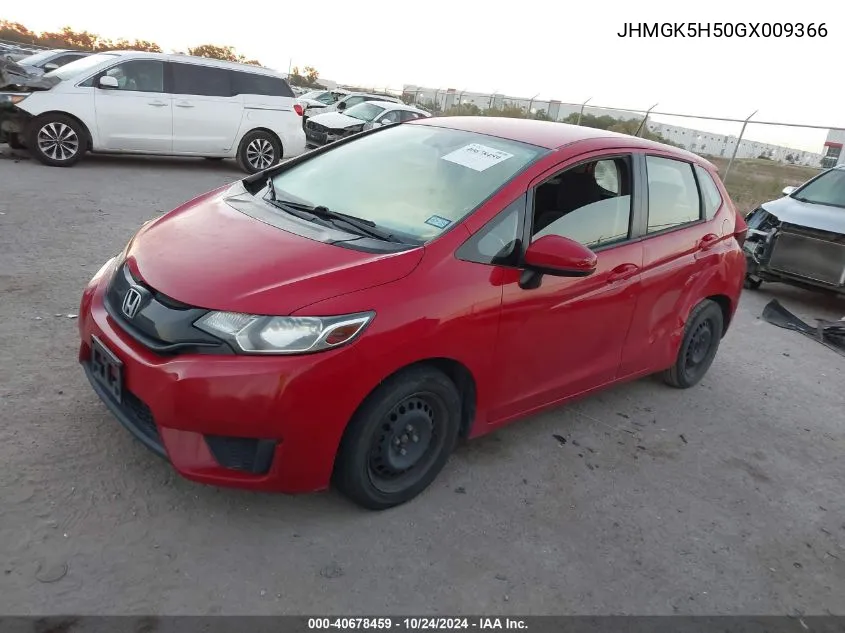 2016 Honda Fit Lx VIN: JHMGK5H50GX009366 Lot: 40678459