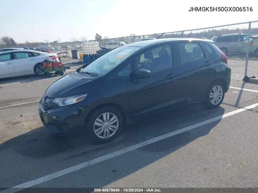 2016 Honda Fit Lx VIN: JHMGK5H50GX006516 Lot: 40679640