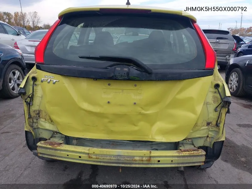 JHMGK5H55GX000792 2016 Honda Fit Lx