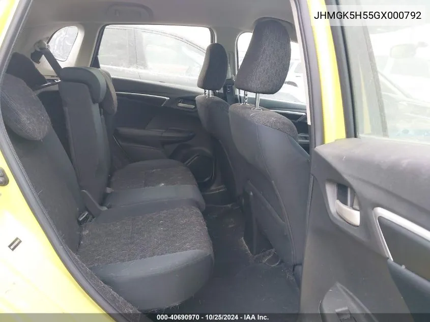 JHMGK5H55GX000792 2016 Honda Fit Lx