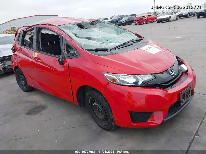 2016 Honda Fit Lx VIN: JHMGK5H50GS013771 Lot: 40727069