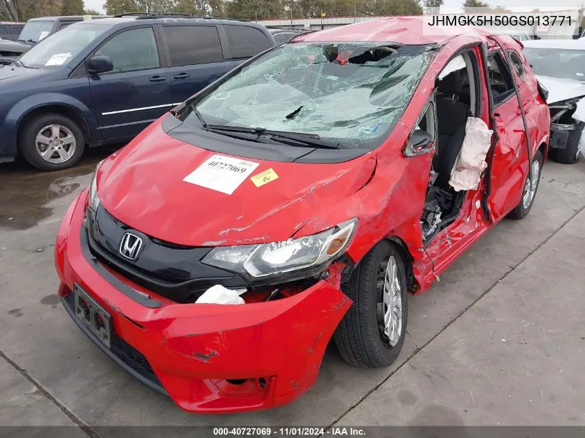 2016 Honda Fit Lx VIN: JHMGK5H50GS013771 Lot: 40727069