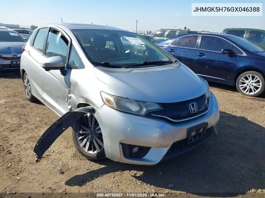 2016 Honda Fit Ex VIN: JHMGK5H76GX046388 Lot: 40755507