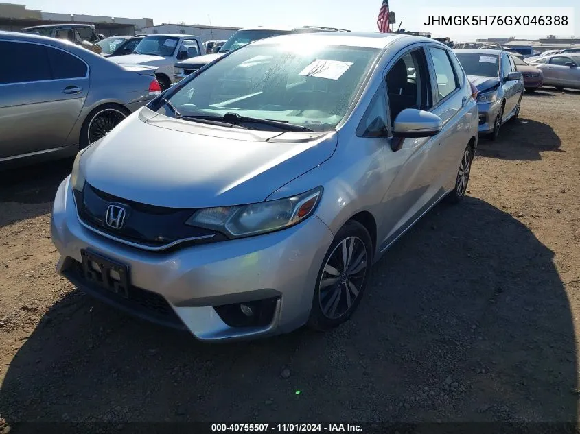 2016 Honda Fit Ex VIN: JHMGK5H76GX046388 Lot: 40755507