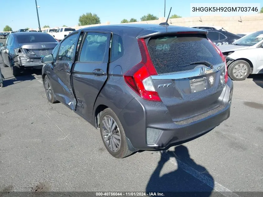 2016 Honda Fit Ex-L VIN: 3HGGK5H92GM703746 Lot: 40756044