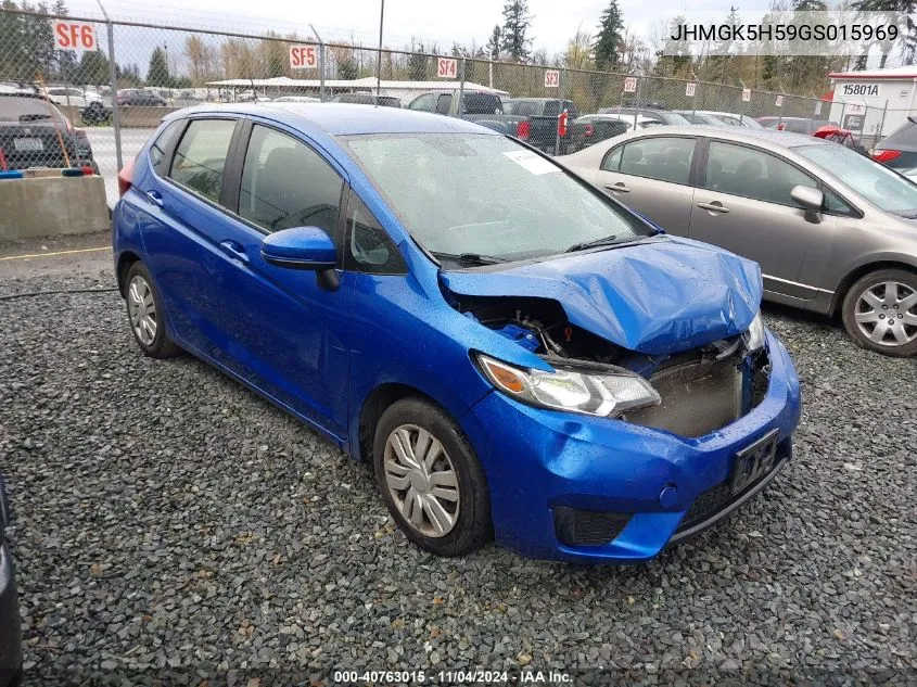 2016 Honda Fit Lx VIN: JHMGK5H59GS015969 Lot: 40763015