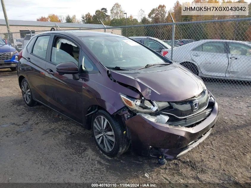 2016 Honda Fit Ex VIN: JHMGK5H7XGX043042 Lot: 40763110