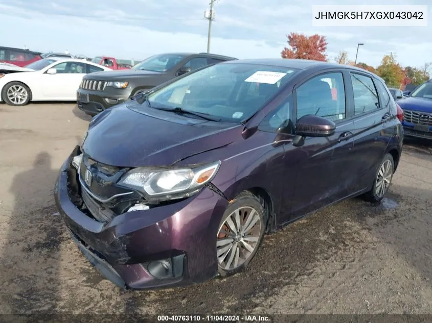 2016 Honda Fit Ex VIN: JHMGK5H7XGX043042 Lot: 40763110