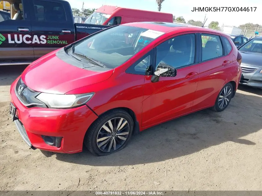 2016 Honda Fit Ex VIN: JHMGK5H77GX044617 Lot: 40791832