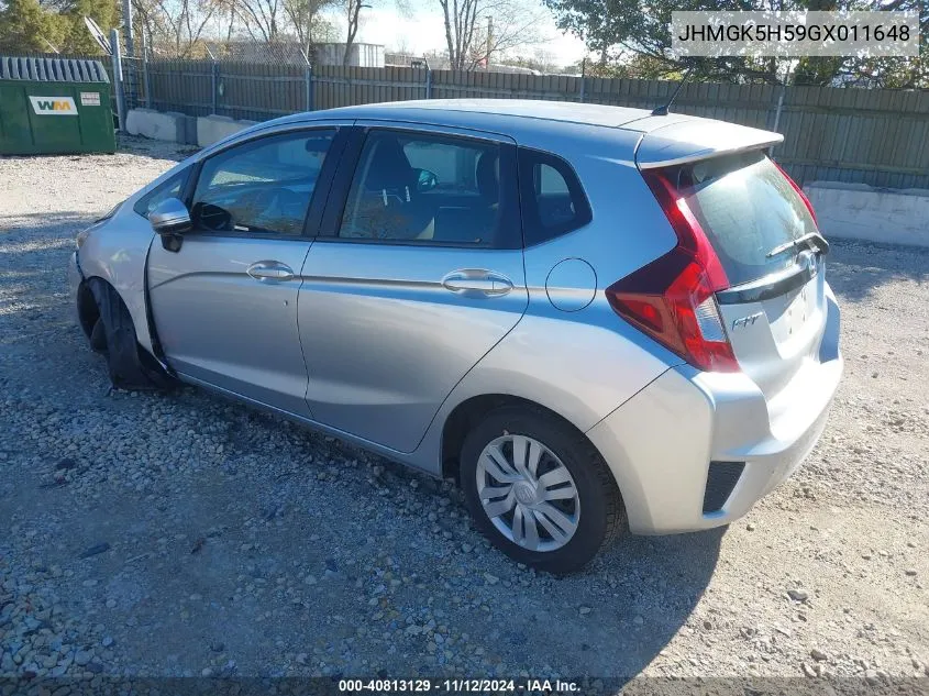 2016 Honda Fit Lx VIN: JHMGK5H59GX011648 Lot: 40813129