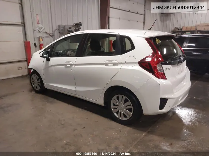 2016 Honda Fit Lx VIN: JHMGK5H50GS012944 Lot: 40857366