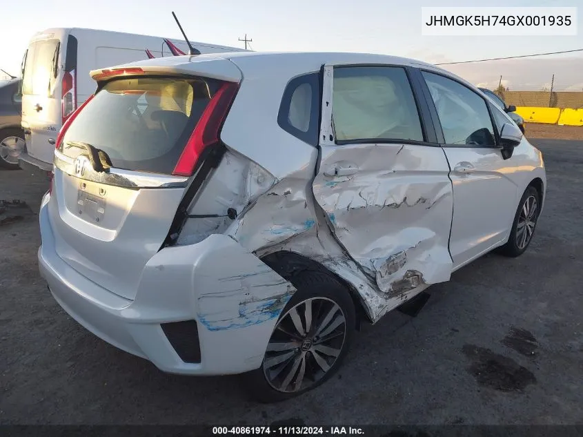 2016 Honda Fit Ex VIN: JHMGK5H74GX001935 Lot: 40861974