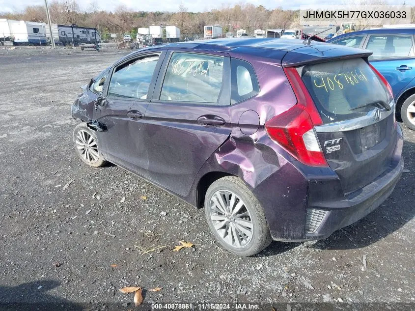 2016 Honda Fit Ex VIN: JHMGK5H77GX036033 Lot: 40878861