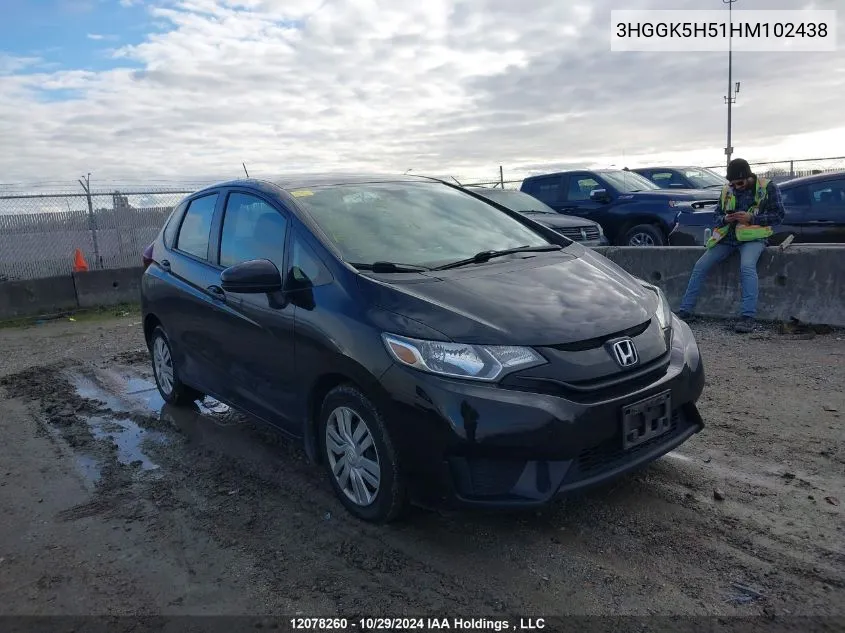 2017 Honda Fit Lx VIN: 3HGGK5H51HM102438 Lot: 12078260