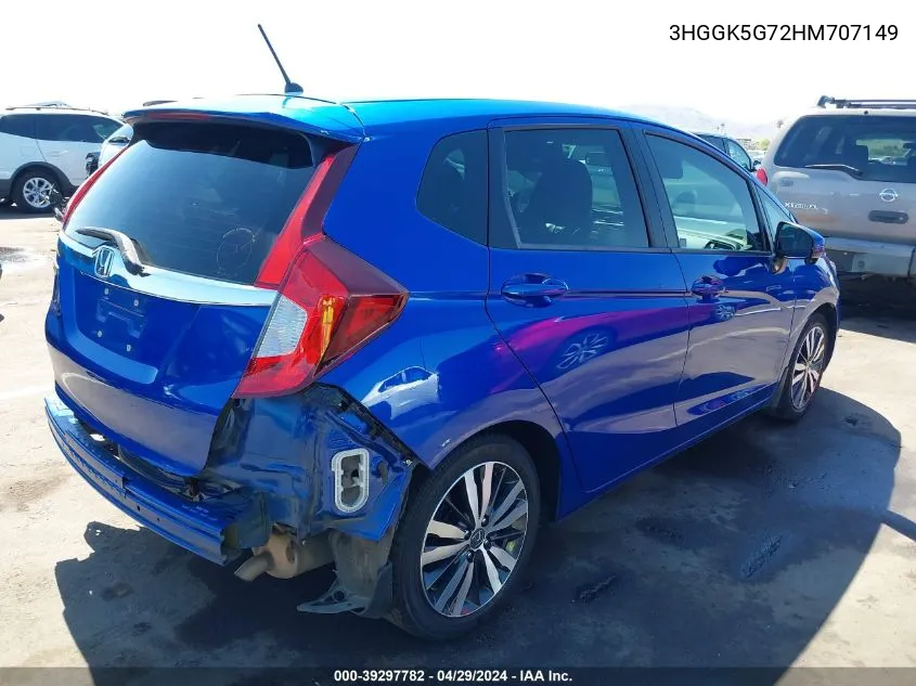 2017 Honda Fit Ex VIN: 3HGGK5G72HM707149 Lot: 39297782