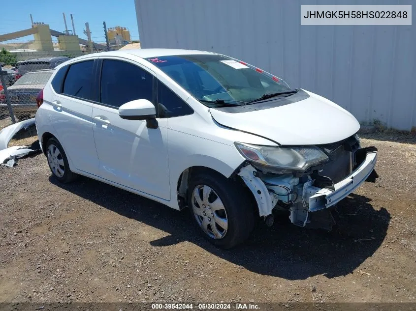 2017 Honda Fit Lx VIN: JHMGK5H58HS022848 Lot: 39542044