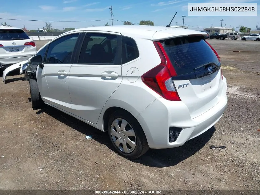 2017 Honda Fit Lx VIN: JHMGK5H58HS022848 Lot: 39542044