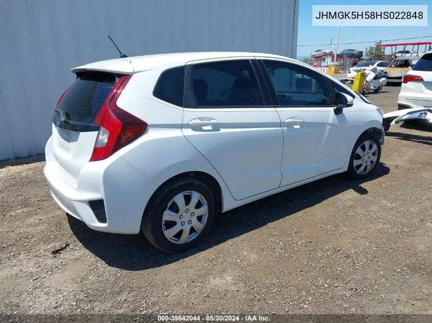 2017 Honda Fit Lx VIN: JHMGK5H58HS022848 Lot: 39542044