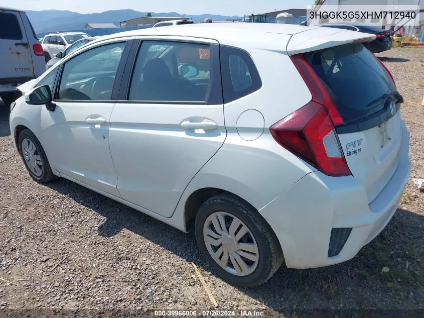 2017 Honda Fit Lx VIN: 3HGGK5G5XHM712940 Lot: 39966006