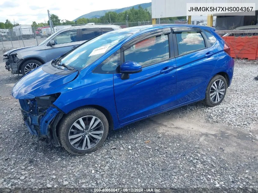 2017 Honda Fit Ex VIN: JHMGK5H7XHS004367 Lot: 40050647